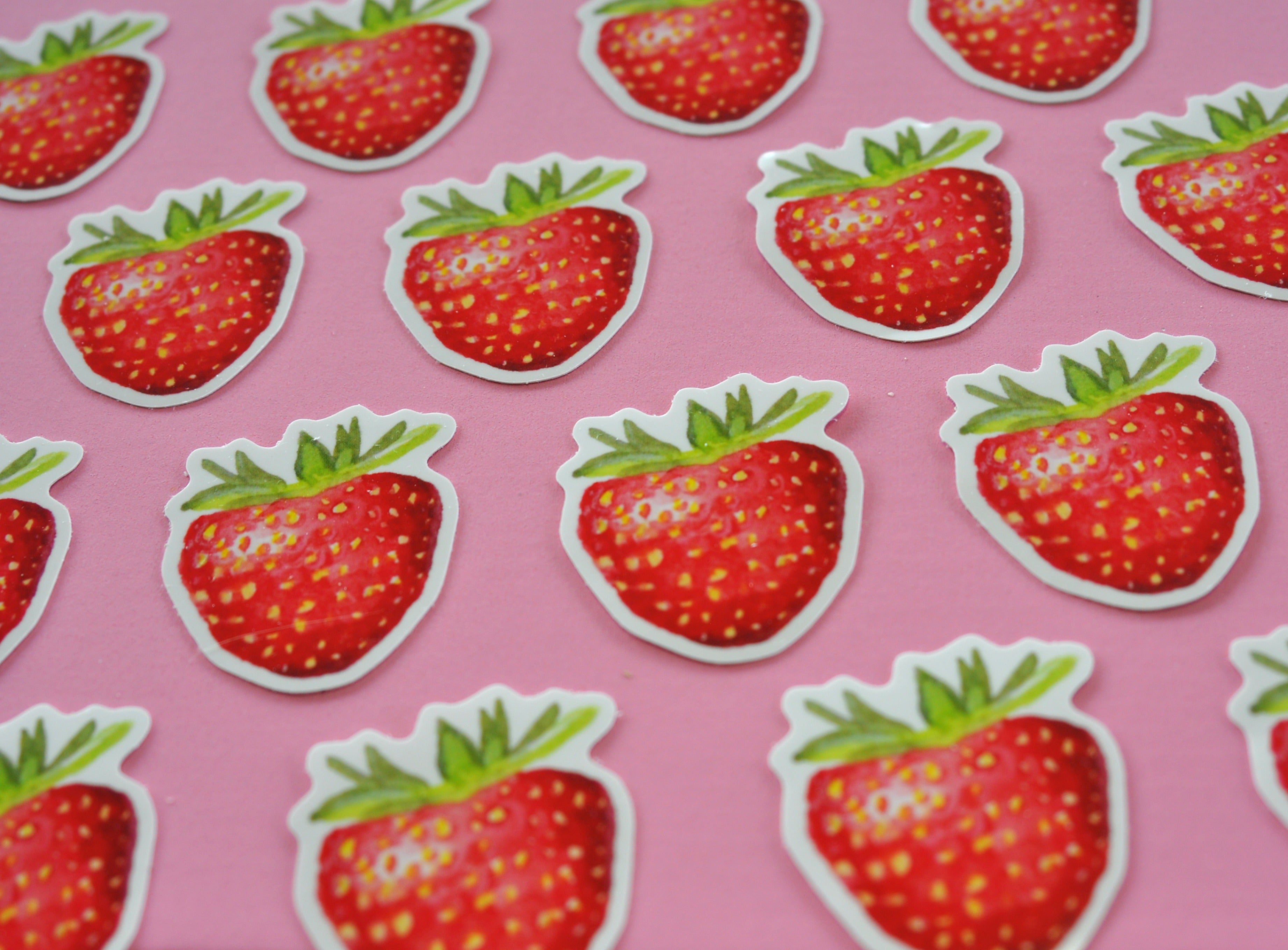 Strawberry vinyl sticker