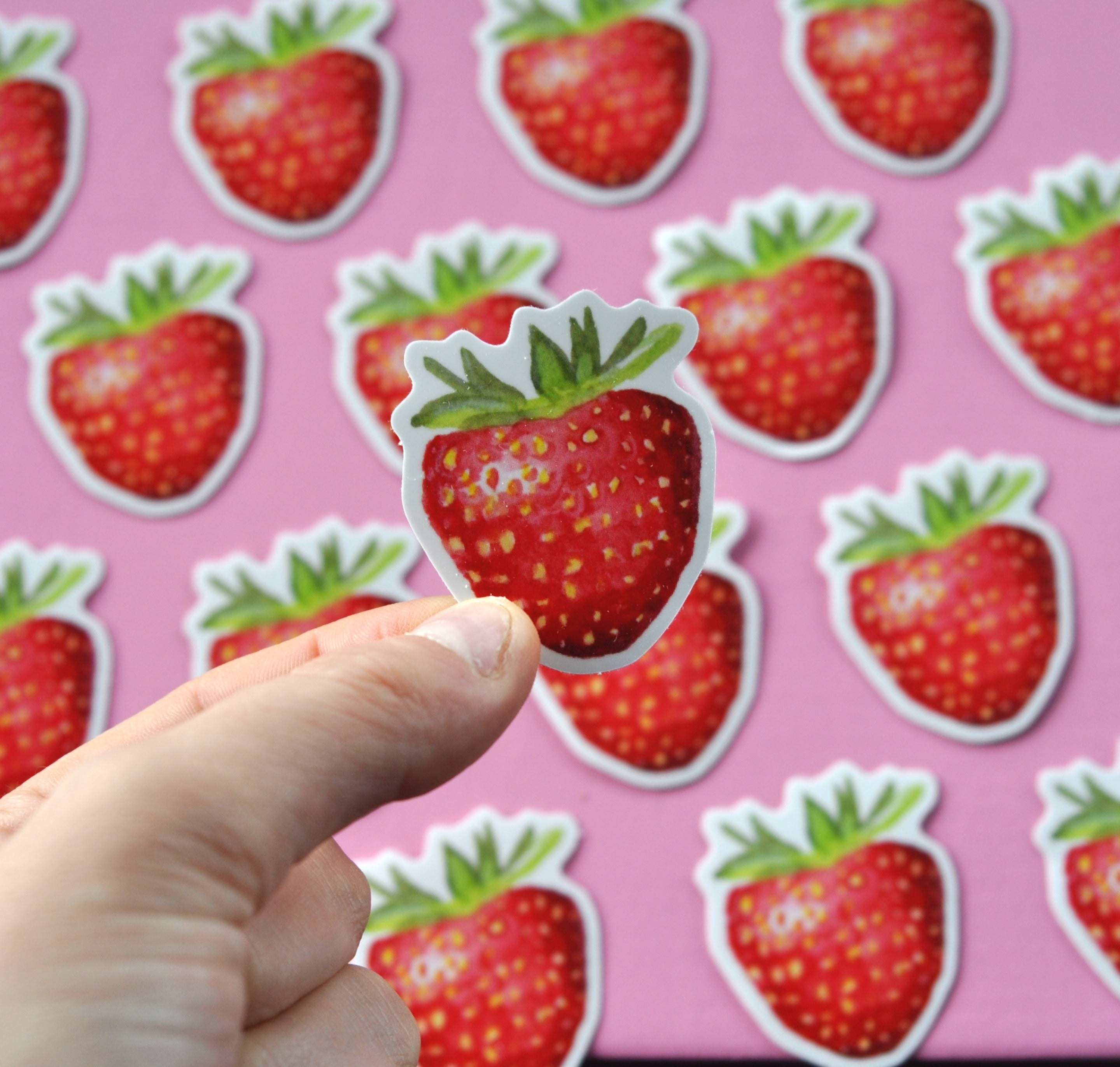 Strawberry vinyl sticker