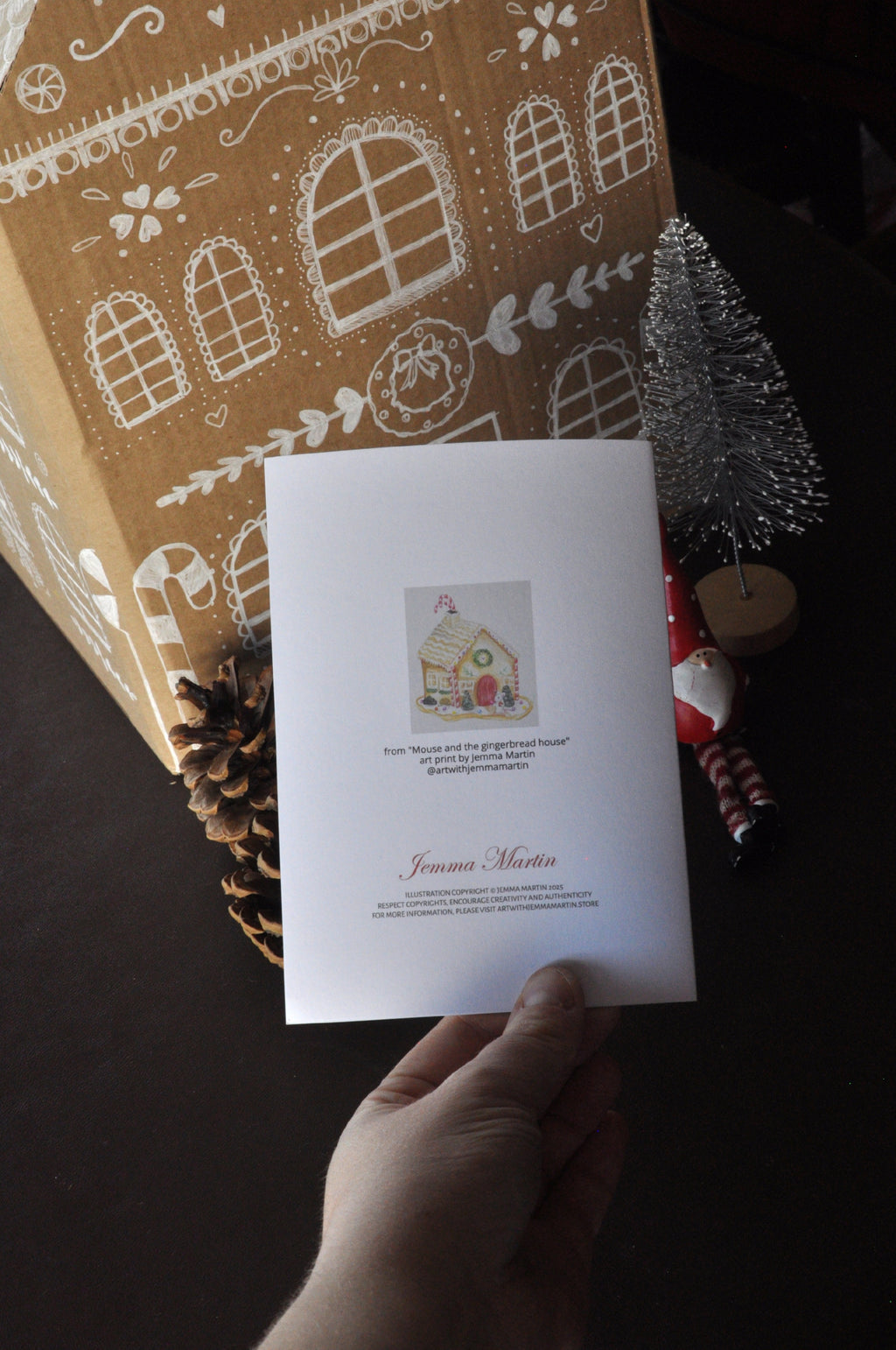 "Mouse and the gingerbread house" 10 pack of christmas cards