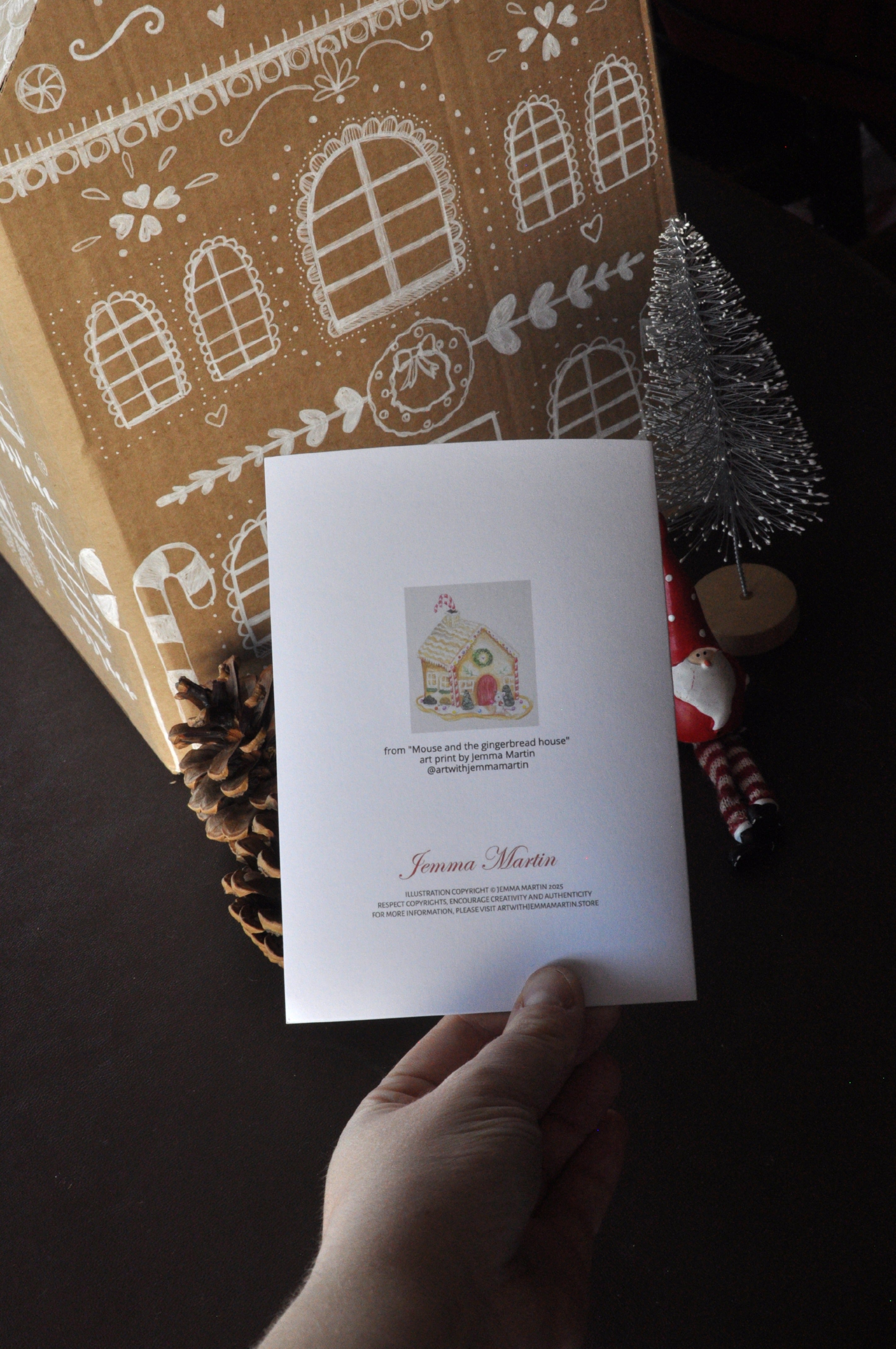 "Mouse and the gingerbread house" 10 pack of christmas cards